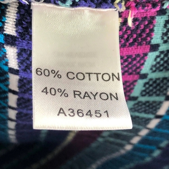 Appleseeds Petites Sweater Womens Button Front Cardigan Checked Purple - Picture 7 of 7